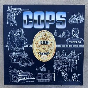 Rare 1993 COPS The Game Board Game w/ Original Unused Stickers - 6 Player!